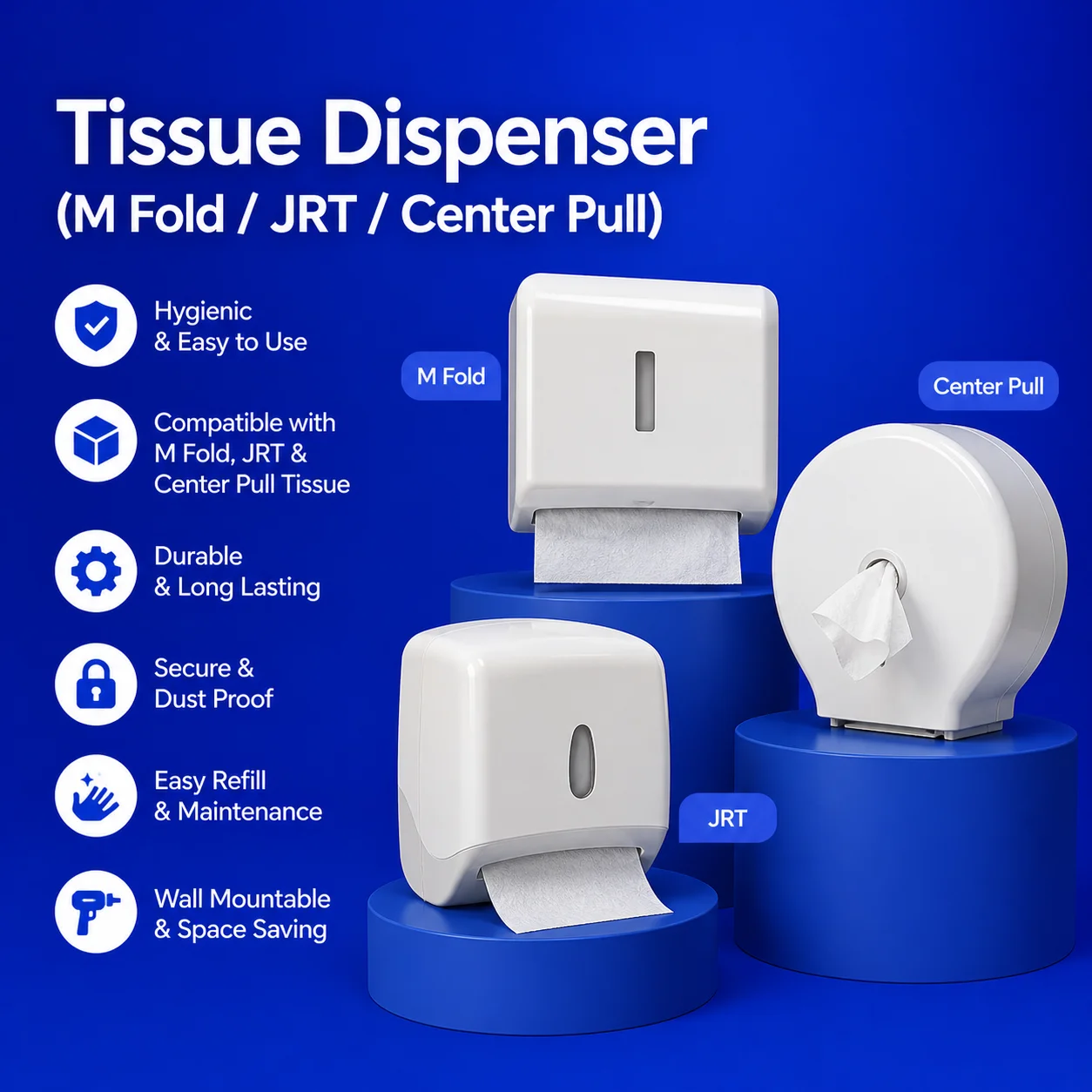 Tissue Dispenser (M fold / JRT / center pull) in Kapashera Tissue Dispenser (M fold / JRT / center pull) in Kapashera
